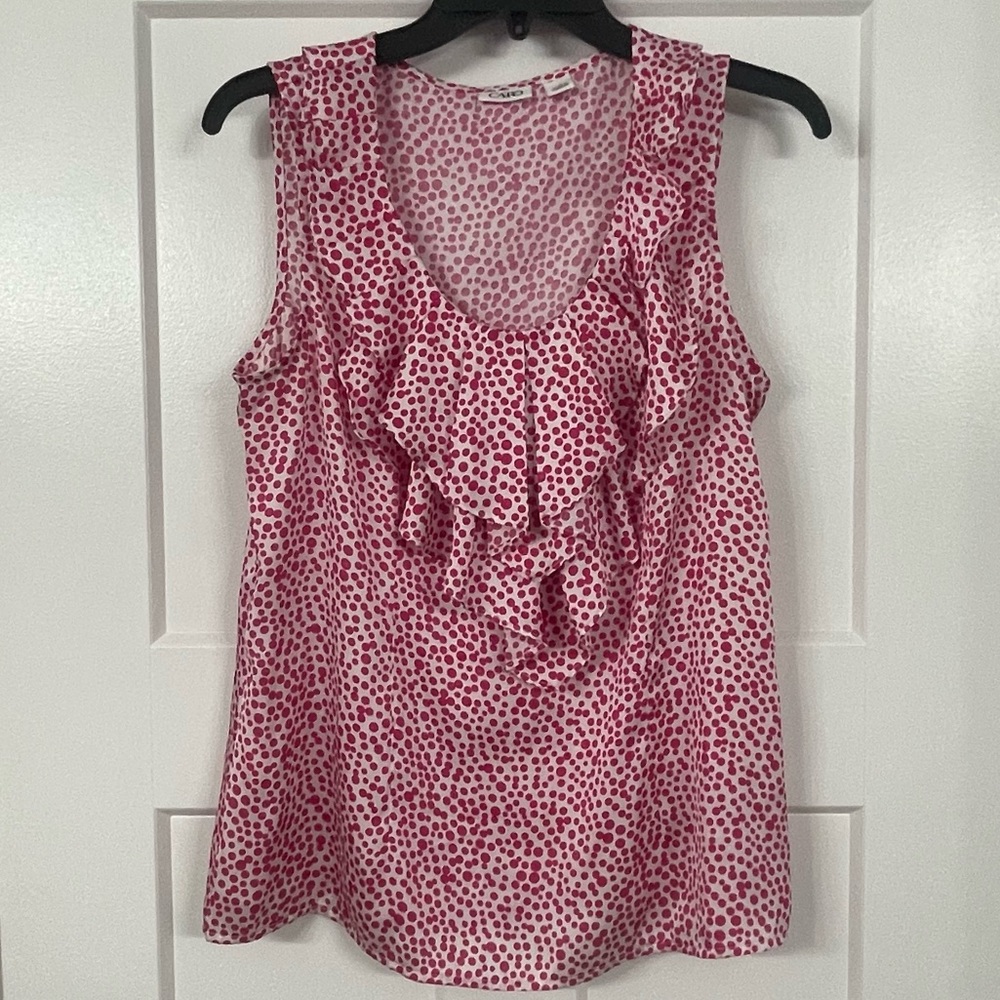 Pink Satin Polka Dot Tank - Picture 1 of 2